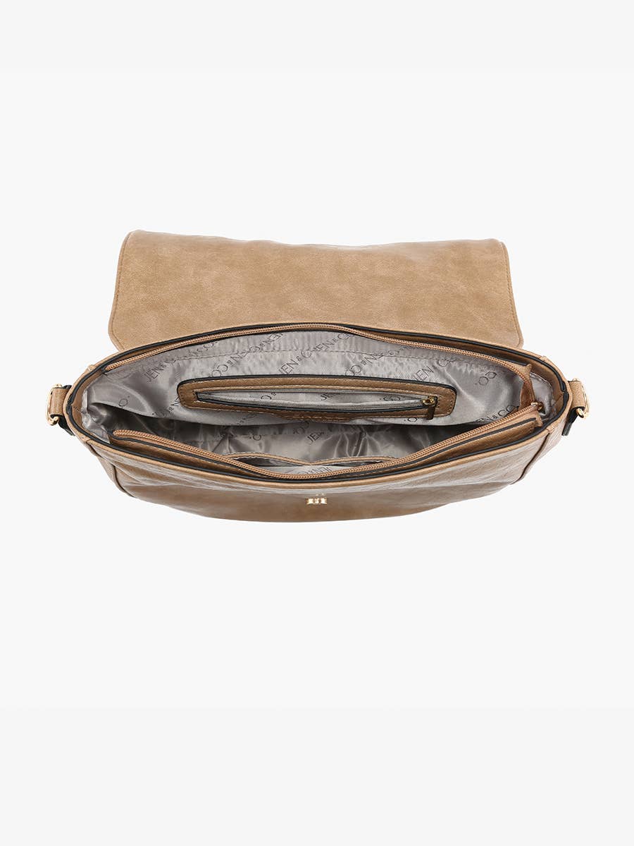 Jen & Co. - M2681 Foster Distressed Dual Zip Crossbody