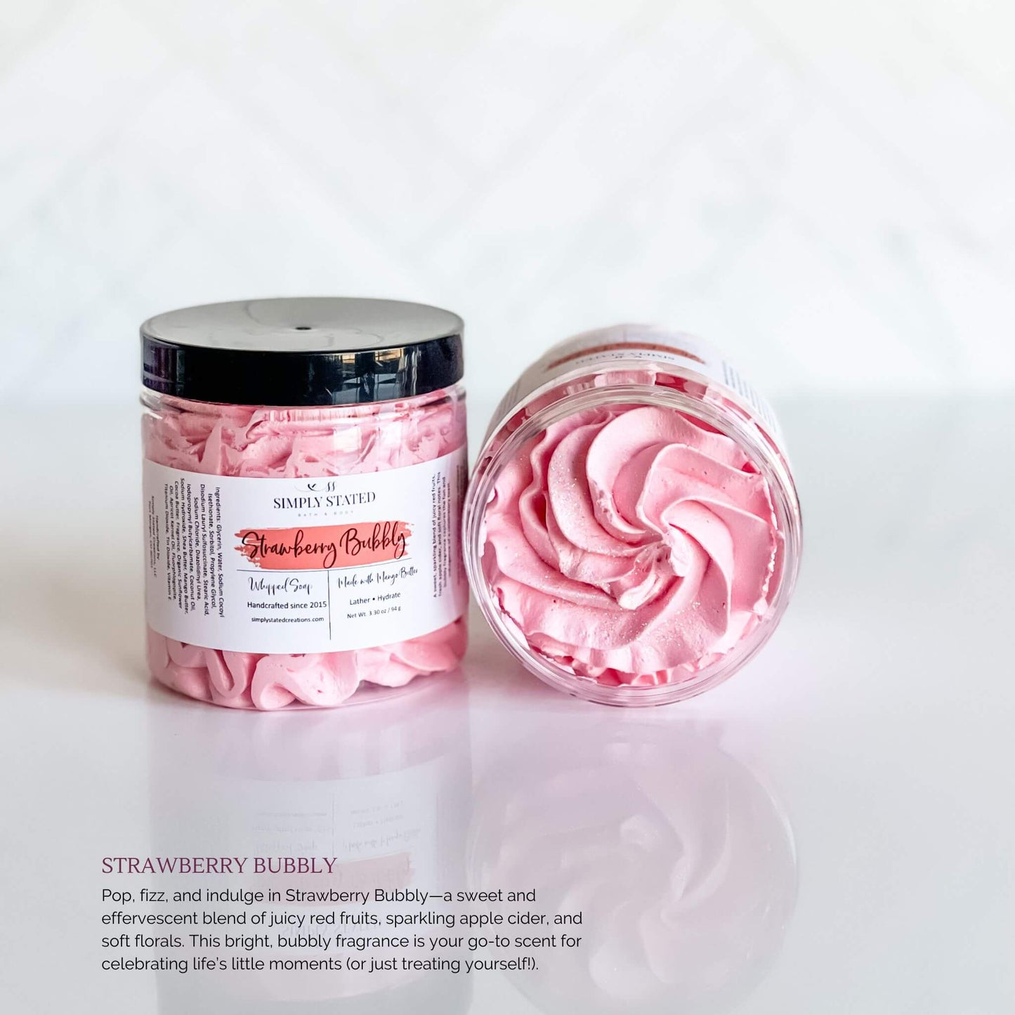 Simply Stated Bath & Body - Sweet Temptations Whipped Soap - Valentine's Gift