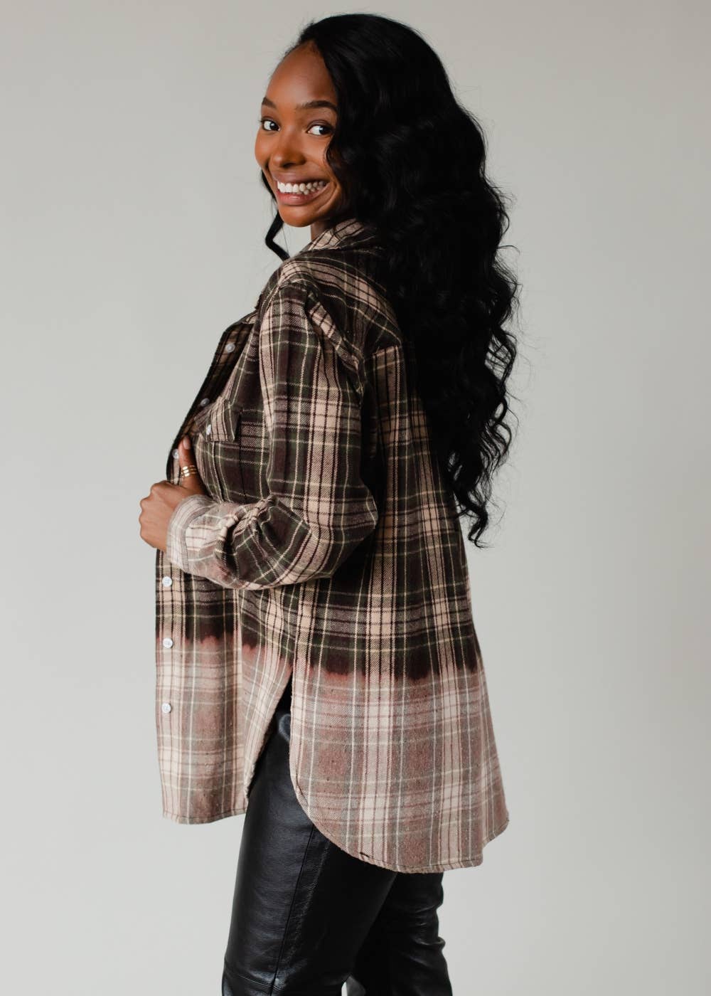 S’more Green, Tan & Black Plaid Flannel