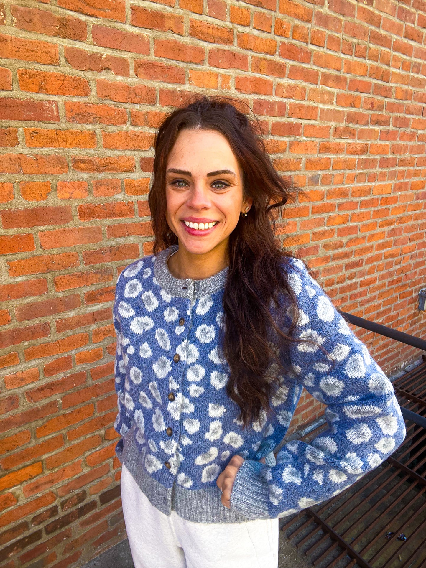 Spot me Leopard-Print Button-Front Cardigan