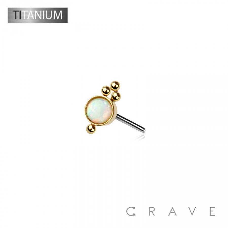 CRAVE BODY JEWELRY - HEAD ONLY! NO BACK! IMPLANT GRADE TITANIUM THREADLESS PUSH IN OPAL STONE