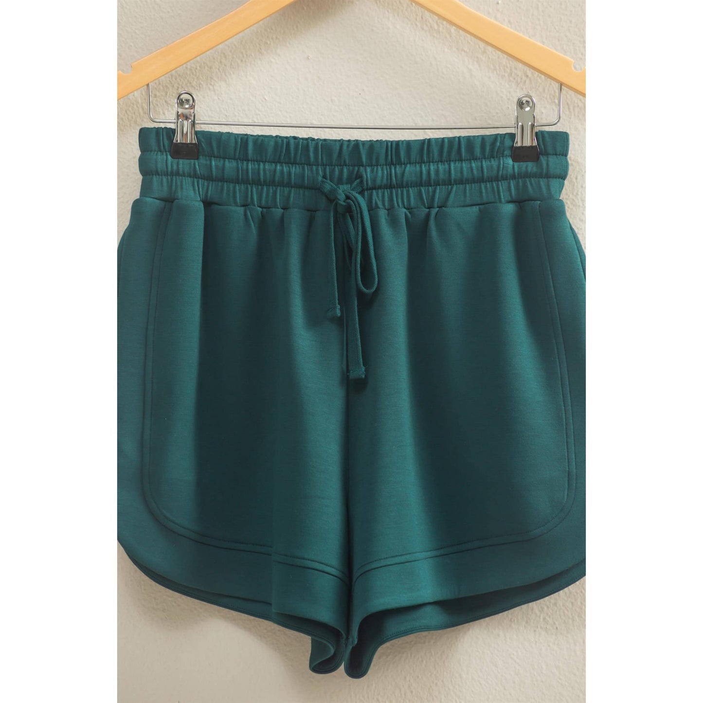 Lou Jo Double Knit Elasticized Waist Casual Loose Sweat Shorts
