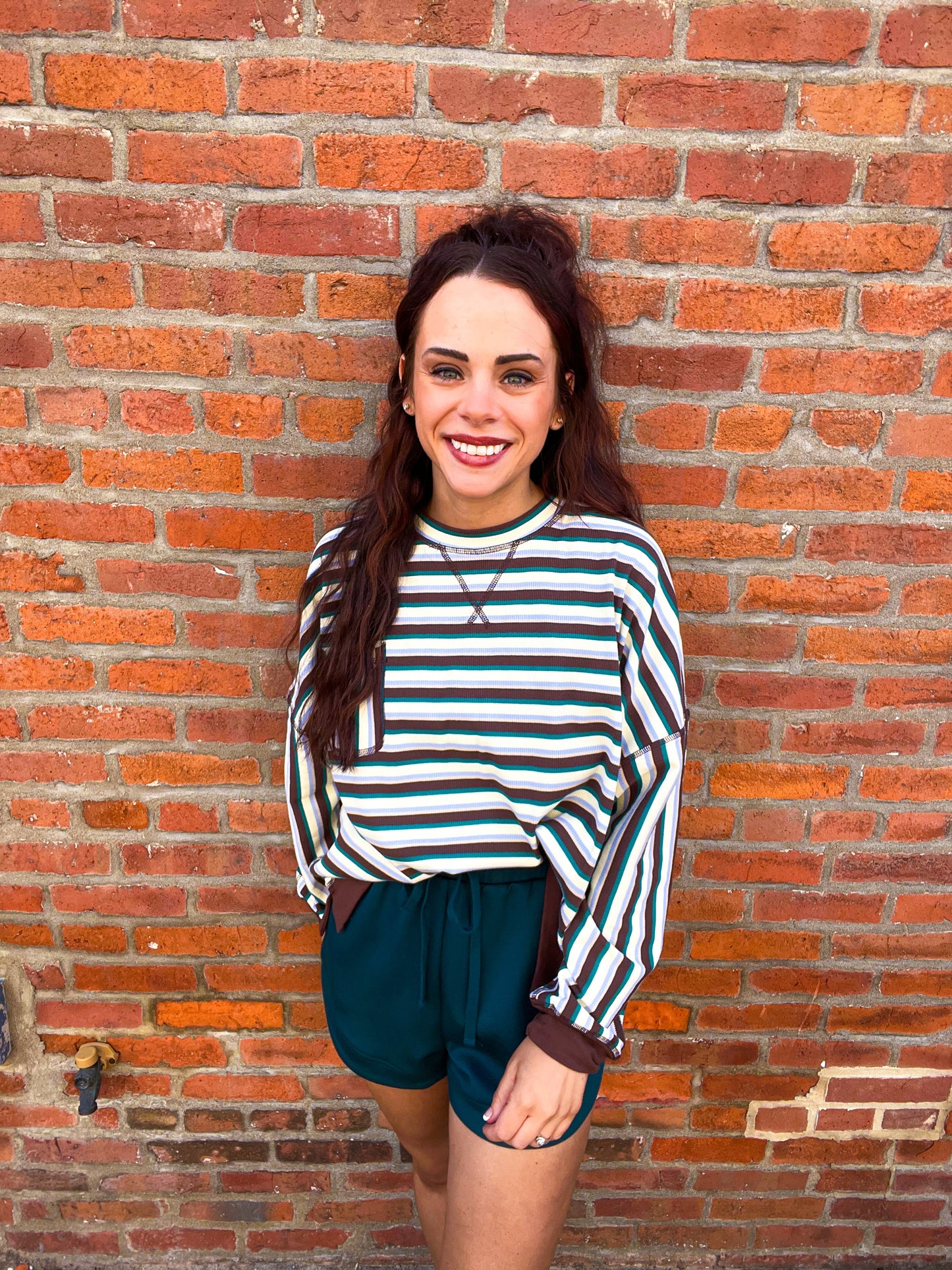 Ready to Run MULTI-STRIPED CONTRAST KNIT TOP