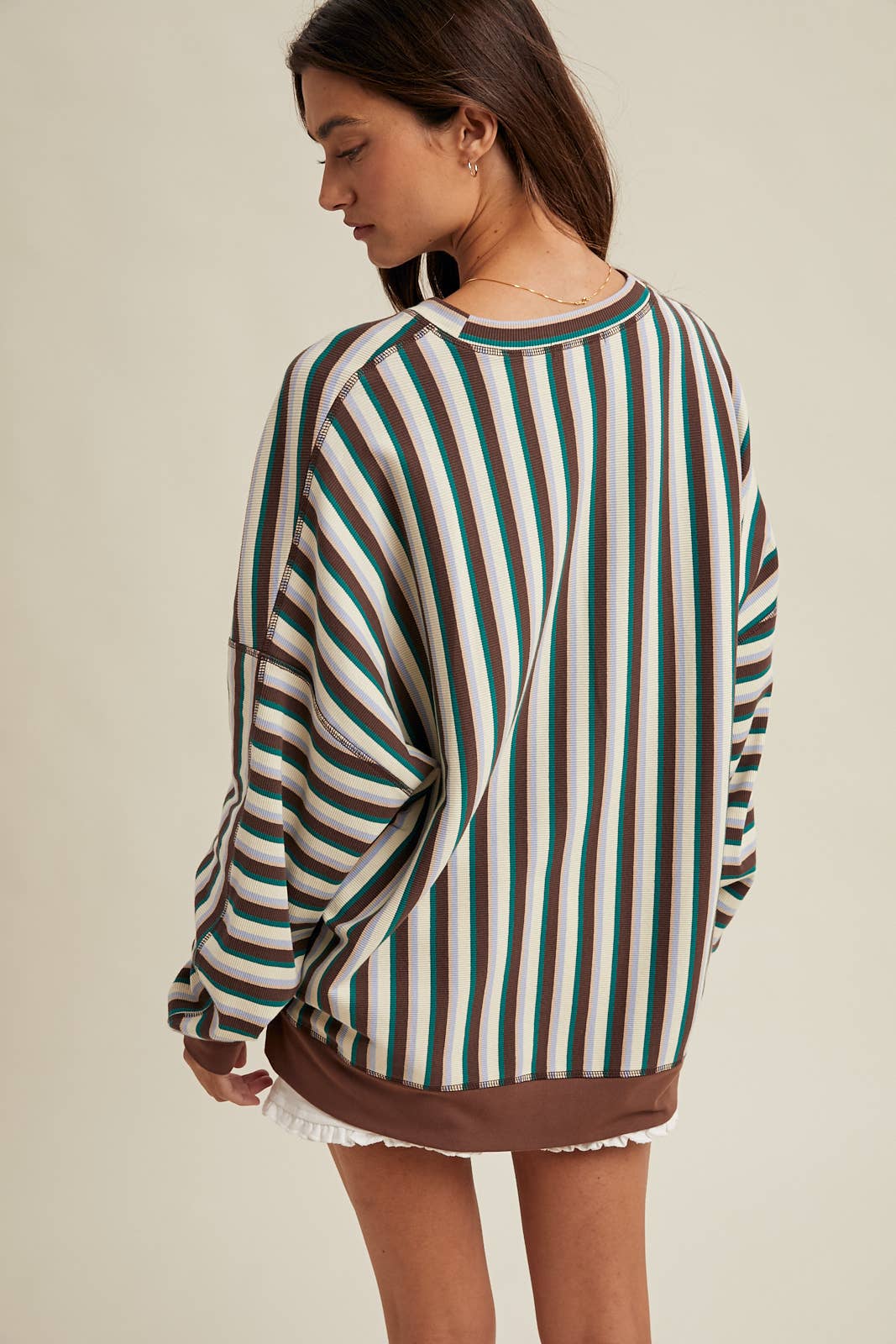 Ready to Run MULTI-STRIPED CONTRAST KNIT TOP