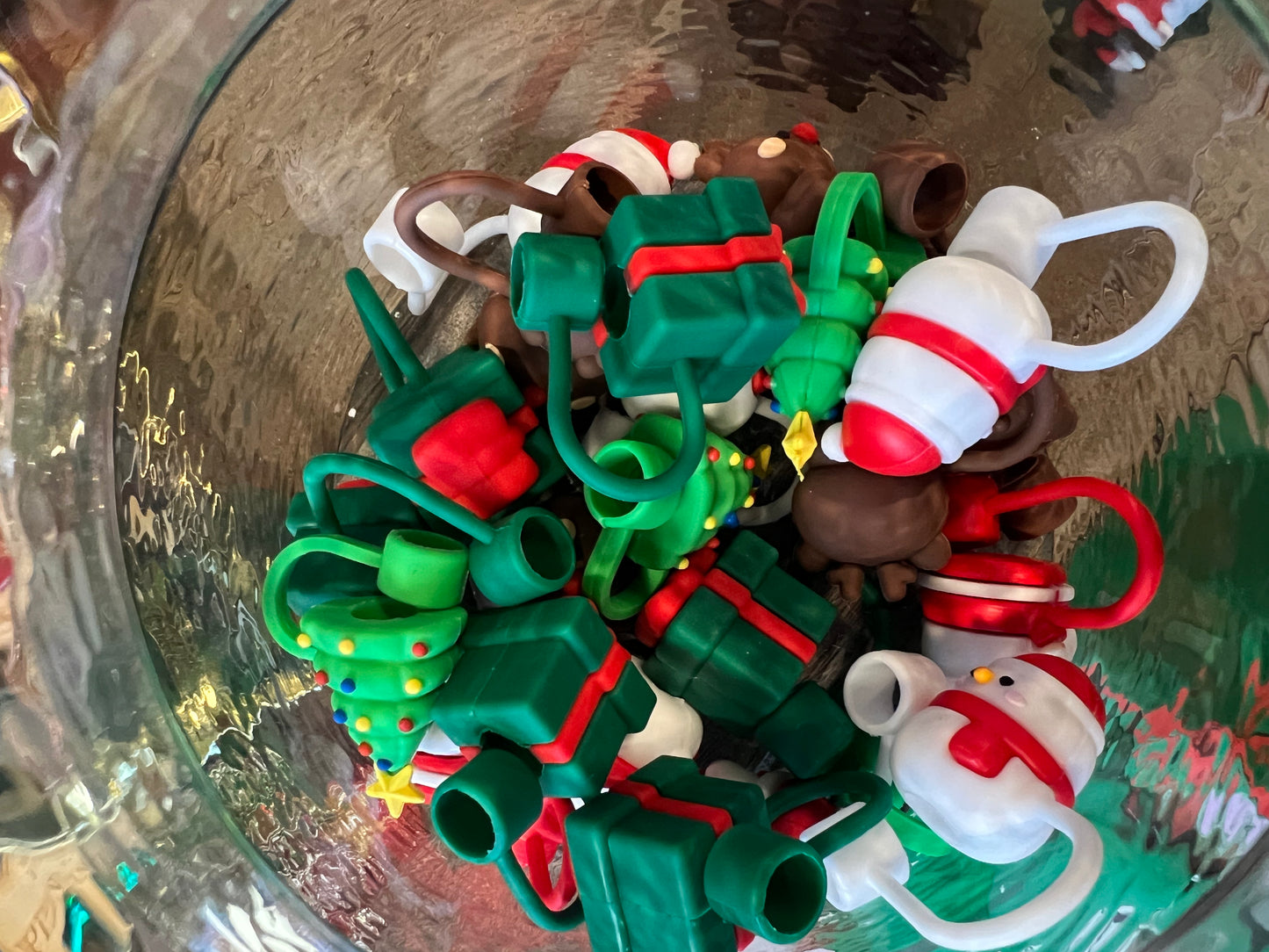 Christmas straw toppers