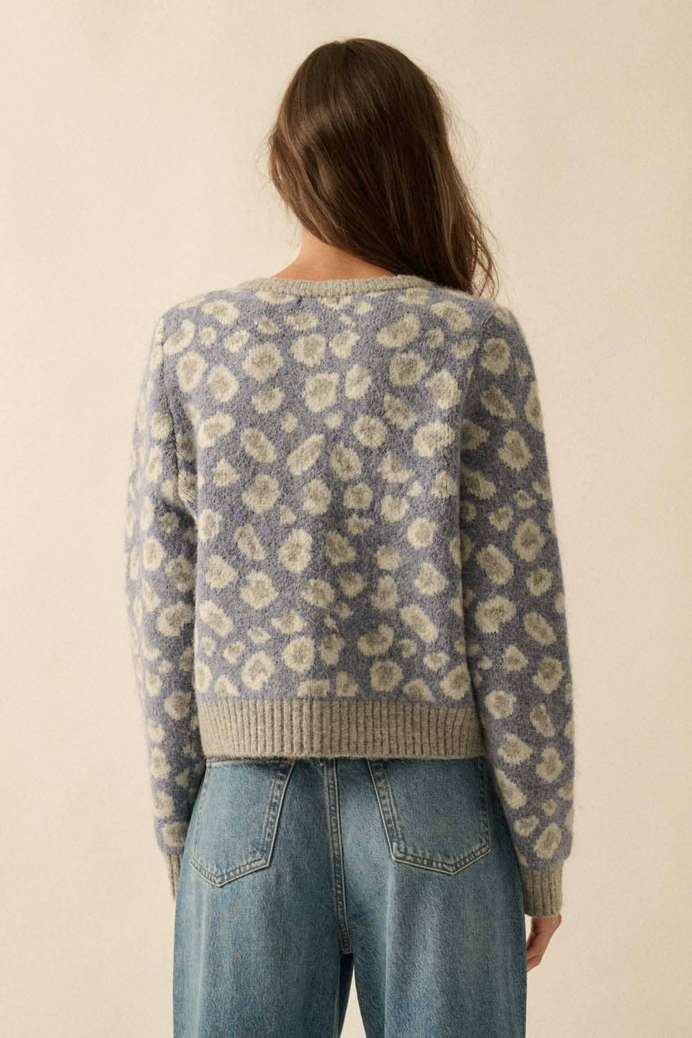 Spot me Leopard-Print Button-Front Cardigan