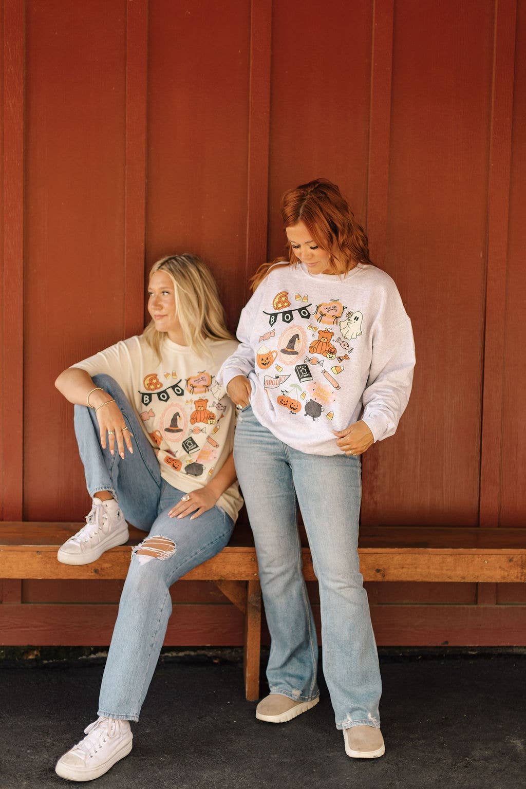 Boo Halloween Collage Graphic Sweatshirt