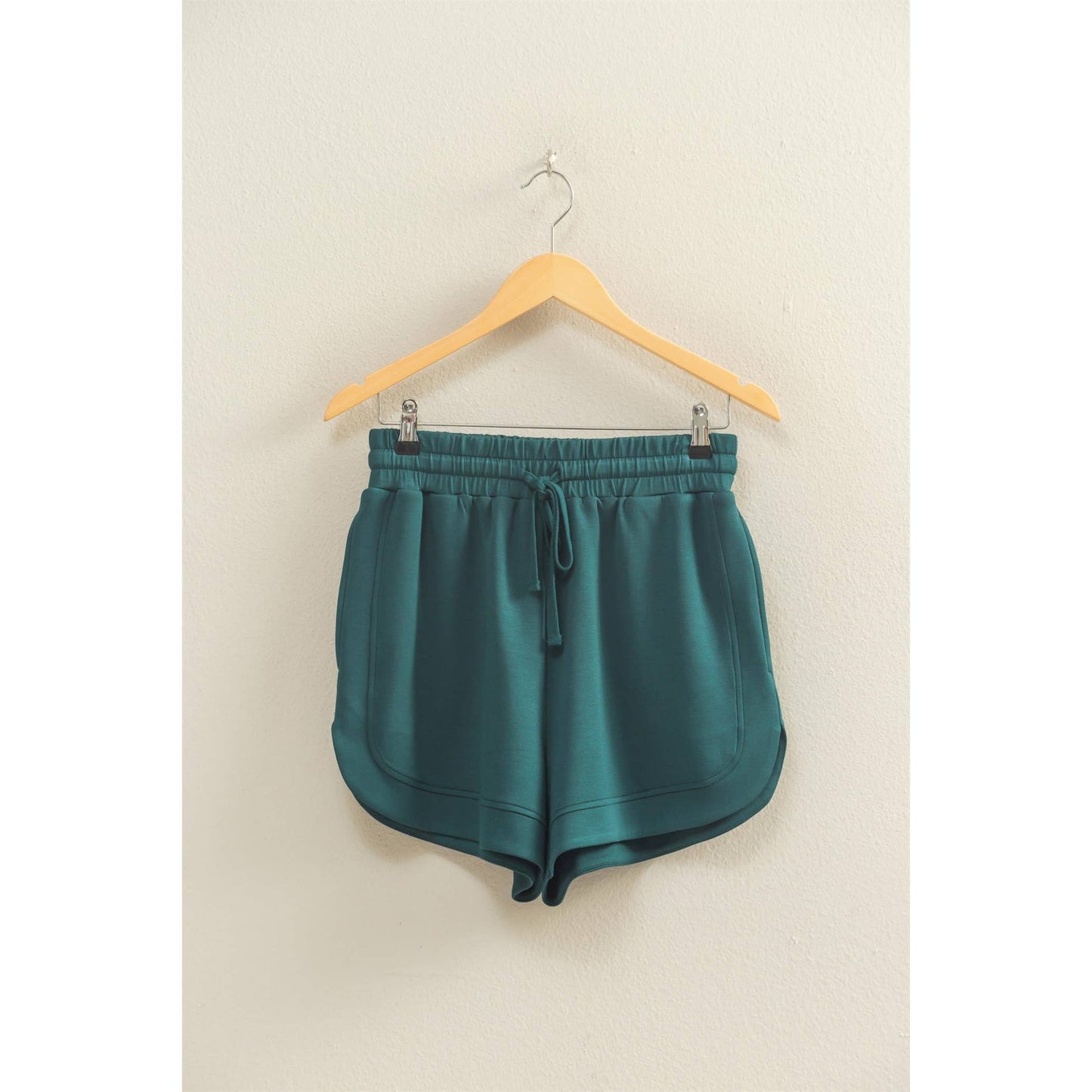 Lou Jo Double Knit Elasticized Waist Casual Loose Sweat Shorts