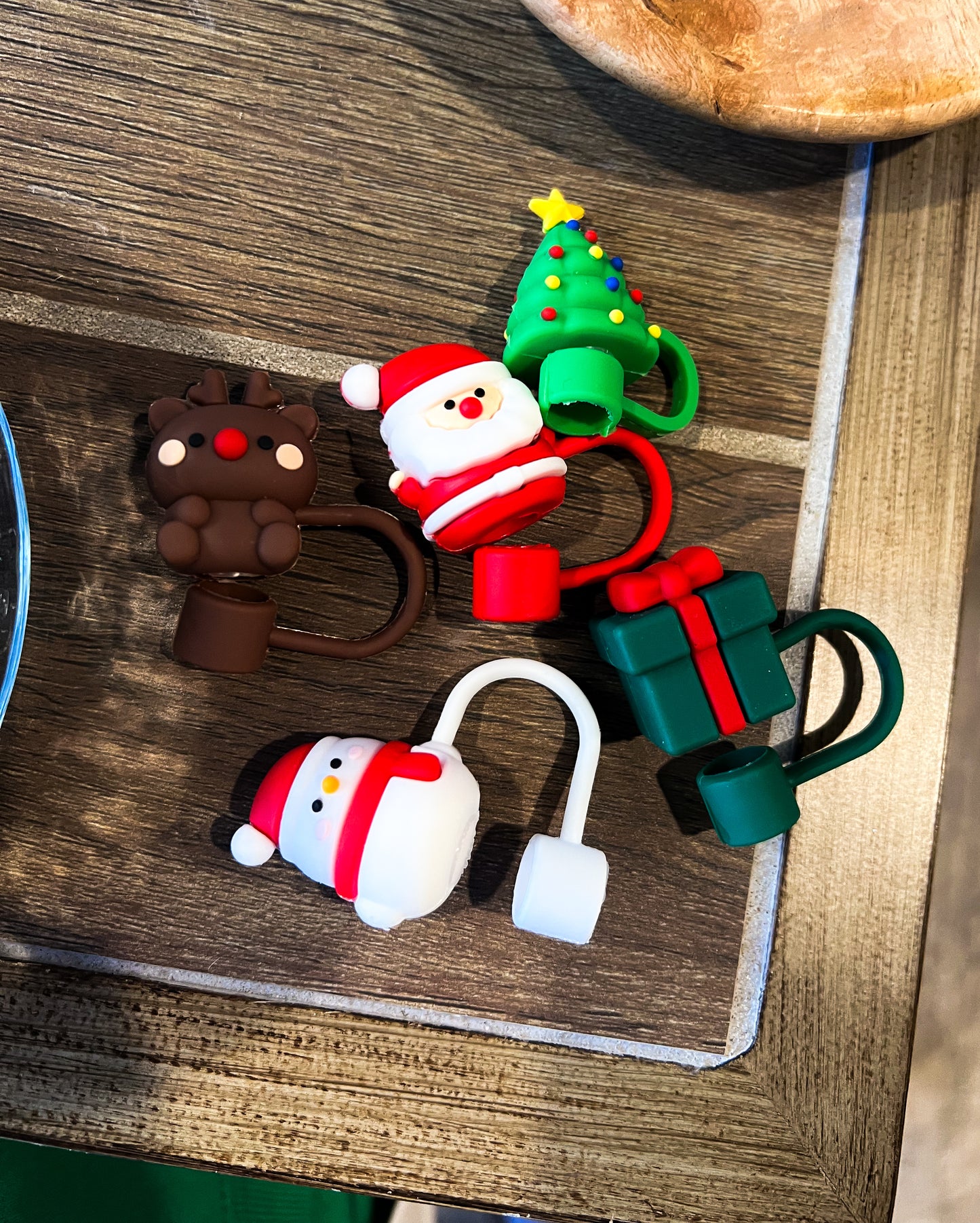 Christmas straw toppers