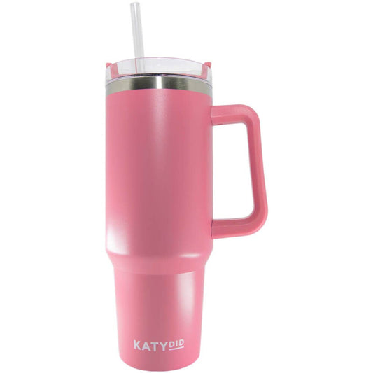 Rose Pink Insulated Tumbler Cup w/ Handle