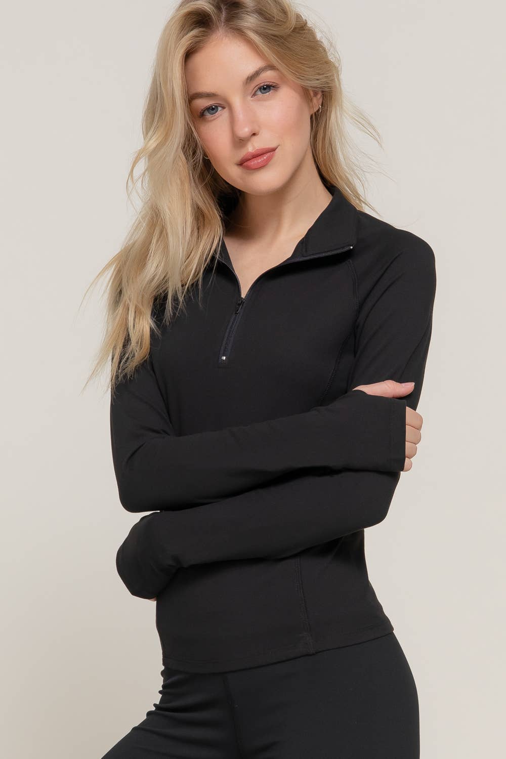 BBL Long Sleeve Quarter Zip Workout Top