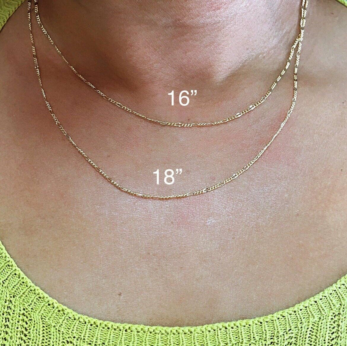 Milie Jewels - 18k Gold Filled 2mm Fancy 3x1 Figaro Chain For Wholesale