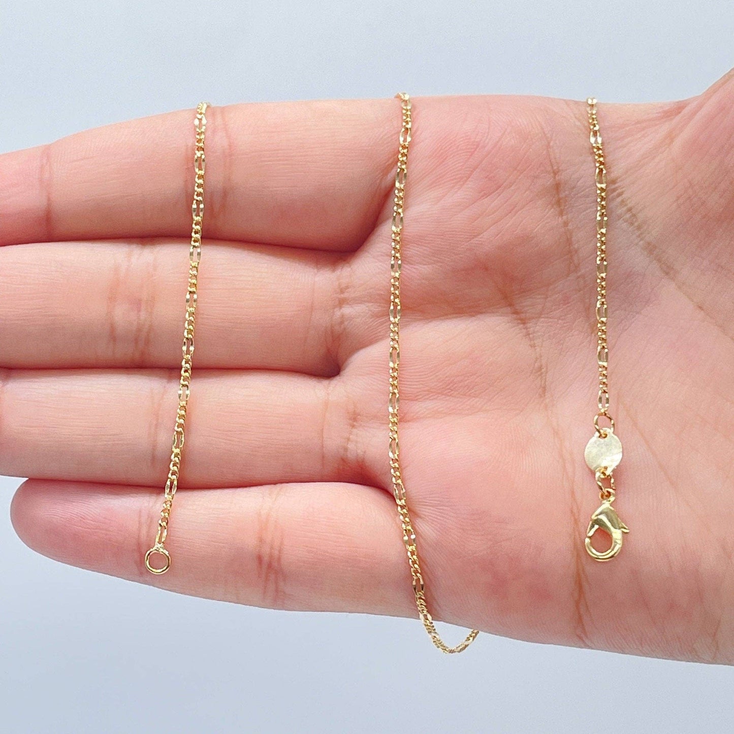 Milie Jewels - 18k Gold Filled 2mm Fancy 3x1 Figaro Chain For Wholesale