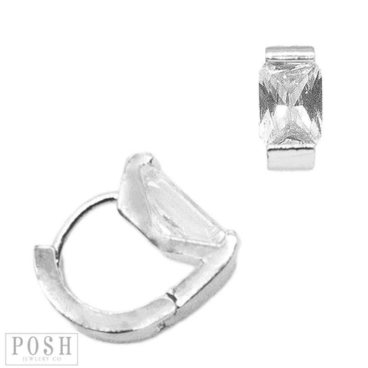 Pink Panache Brands - Stone set huggie hoop earring