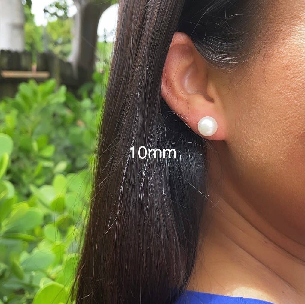 Milie Jewels - 18k Gold Filled Simulated Pearl Stud Earrings