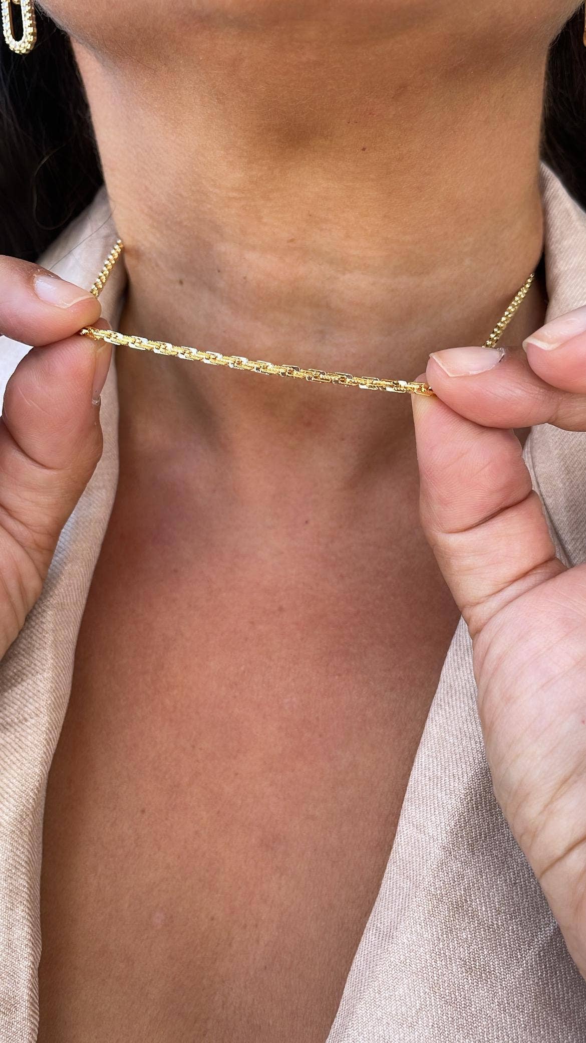Milie Jewels - 18k Gold Filled Chunky Wheat Link Specialty Chain Necklace