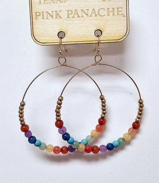 Multi-color circle earring 1CNC Xwhit