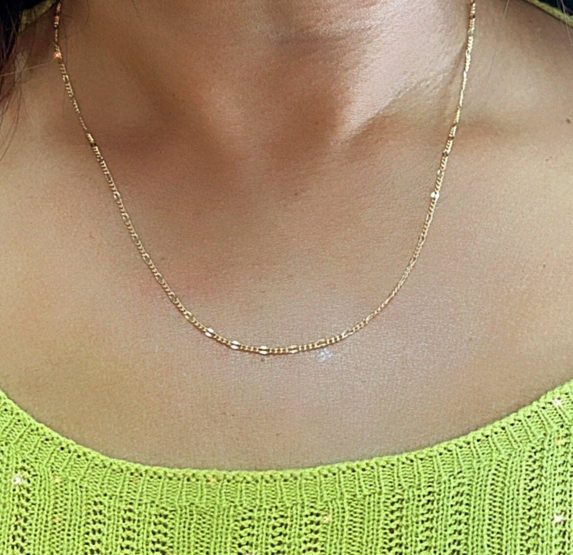 Milie Jewels - 18k Gold Filled 2mm Fancy 3x1 Figaro Chain For Wholesale