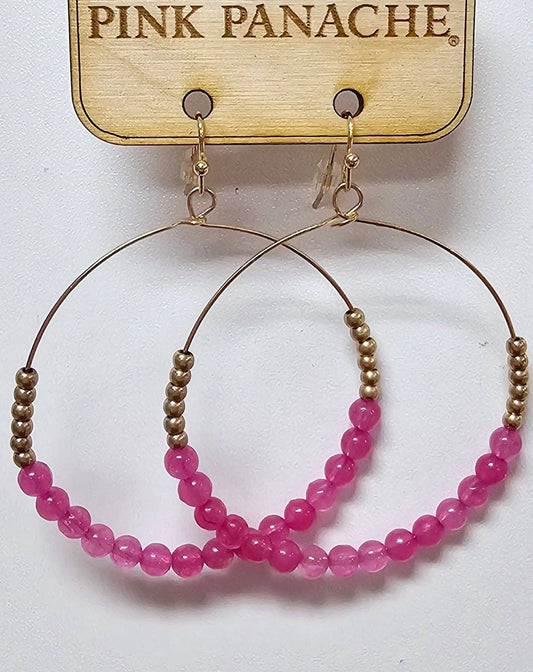 Pink circle earring 1CNC X386
