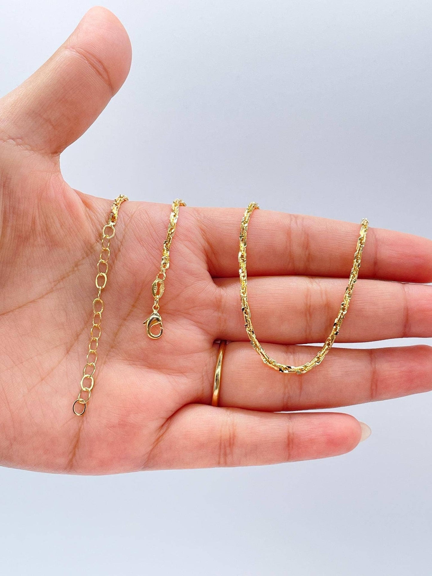 Milie Jewels - 18k Gold Filled Chunky Wheat Link Specialty Chain Necklace
