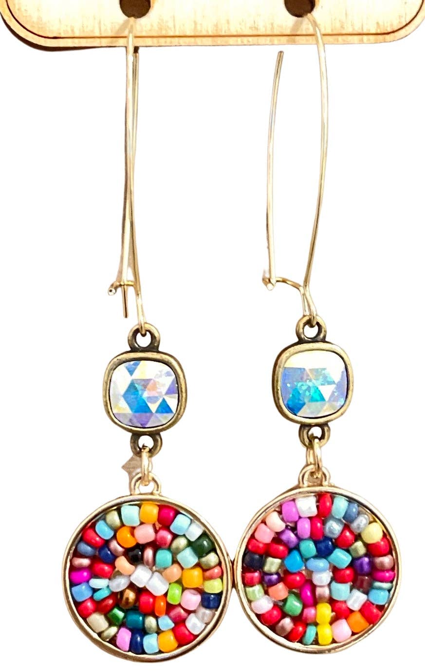 Multi-color drop earring 1CNC R211