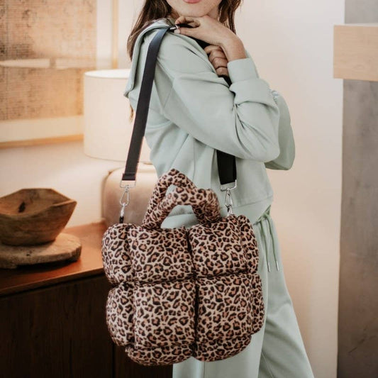 Leopard Print Wholesale Mini Puffer Tote