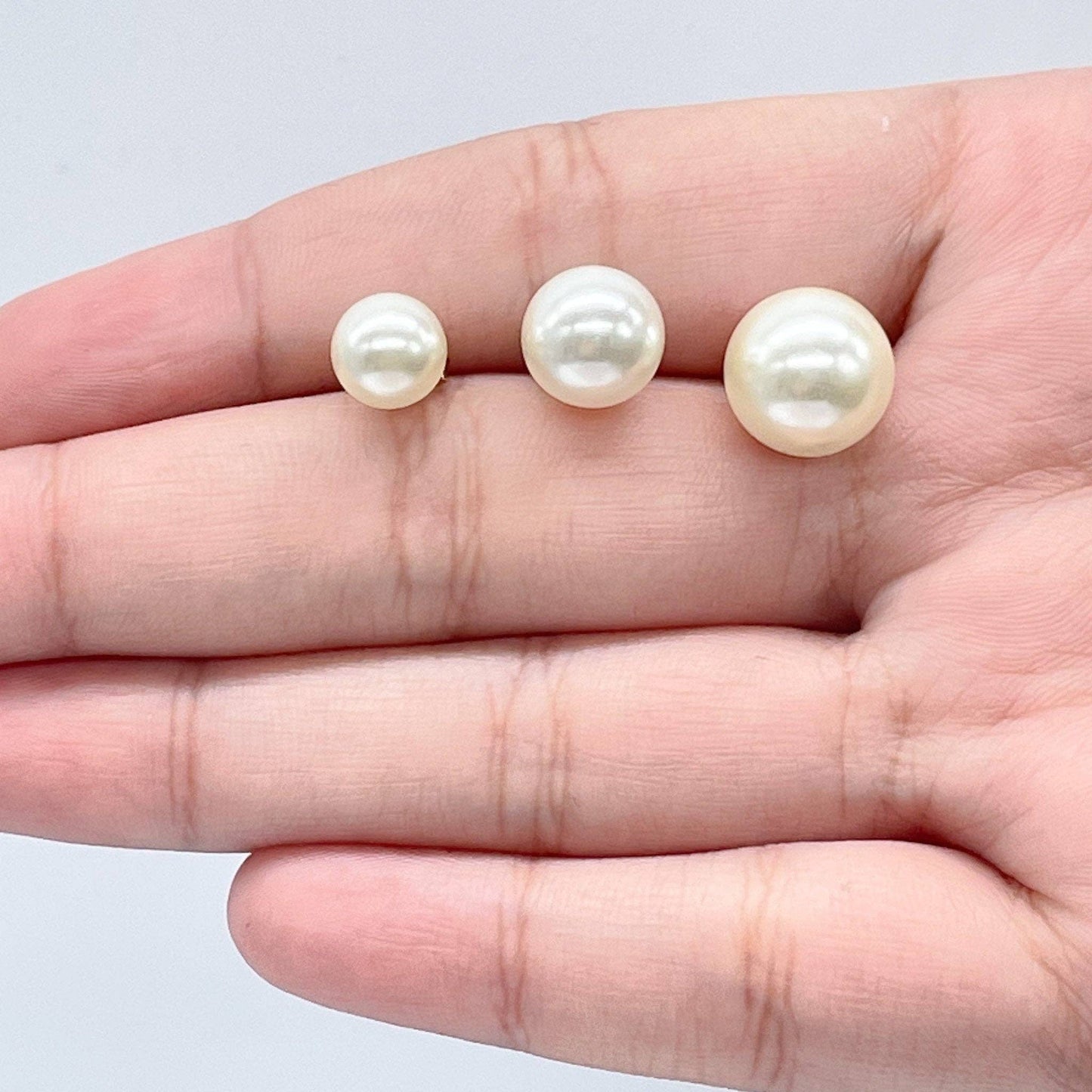 Milie Jewels - 18k Gold Filled Simulated Pearl Stud Earrings
