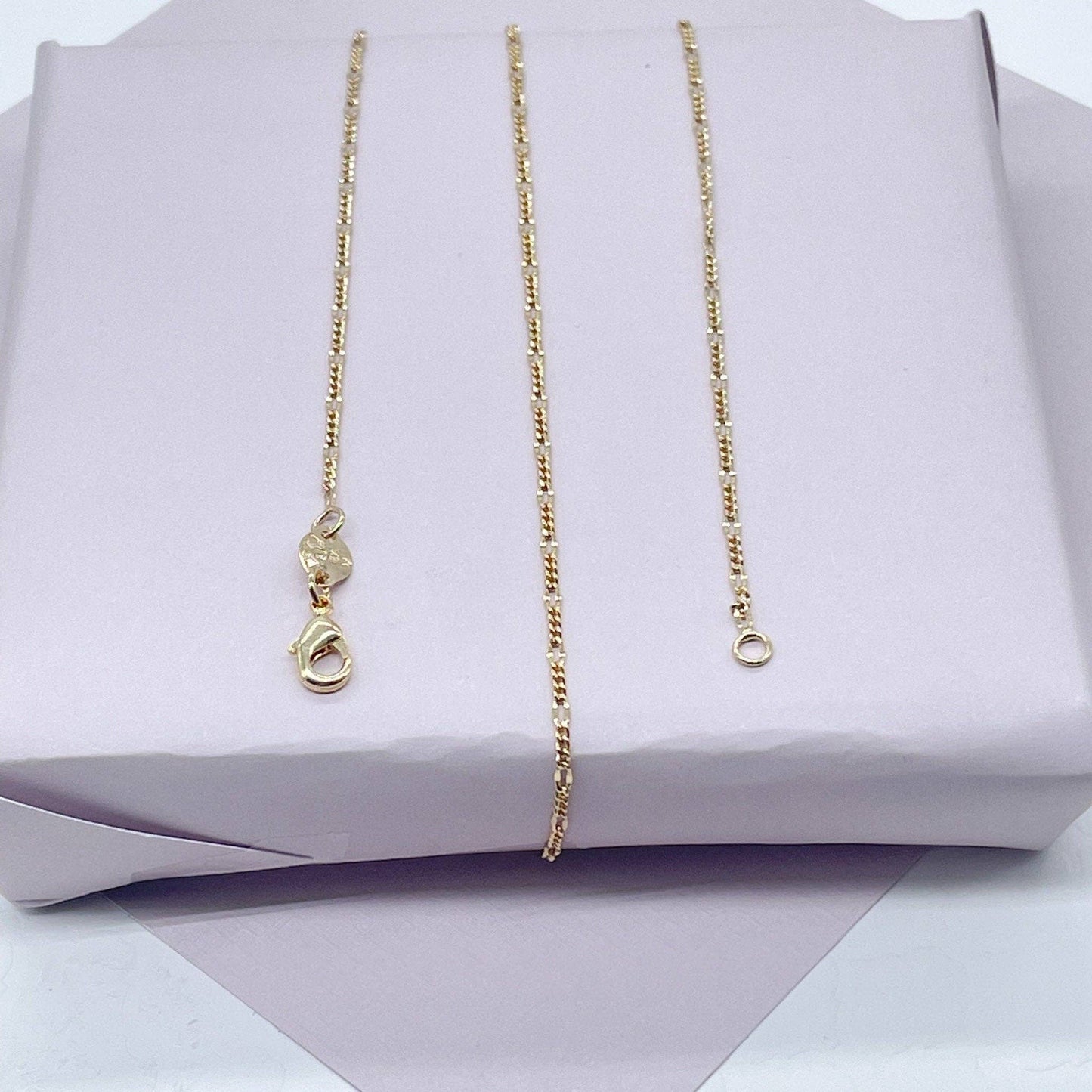Milie Jewels - 18k Gold Filled 2mm Fancy 3x1 Figaro Chain For Wholesale