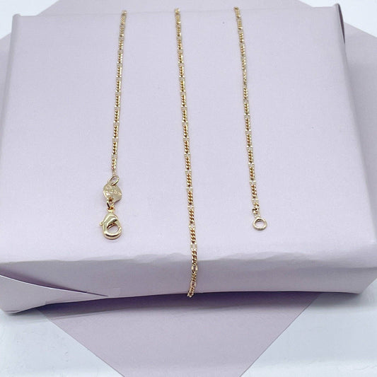 Milie Jewels - 18k Gold Filled 2mm Fancy 3x1 Figaro Chain For Wholesale