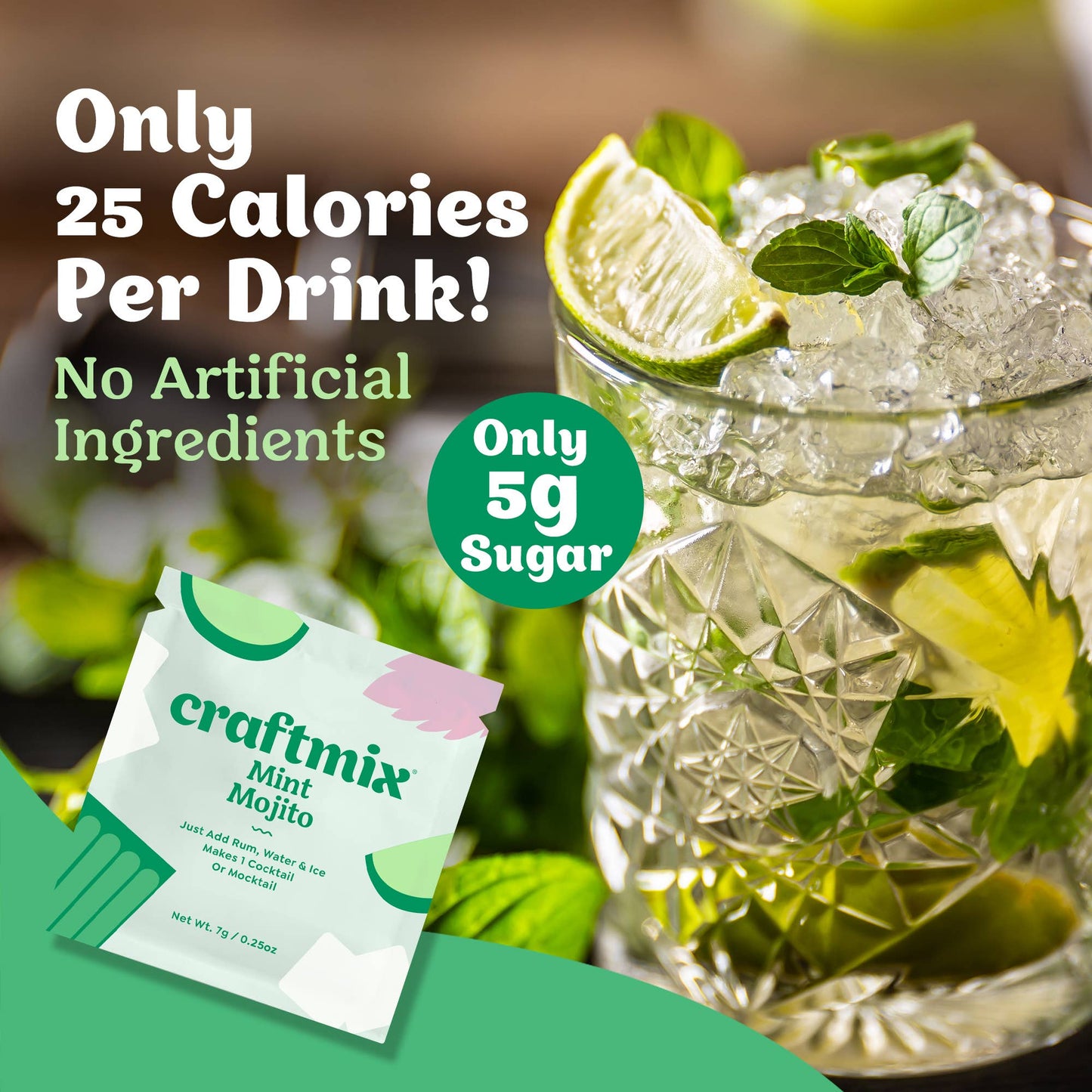Mint Mojito Cocktail/Mocktail Mixer - 12 Servings Multipack